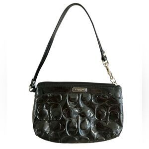 Coach Glossy Black Wristlet